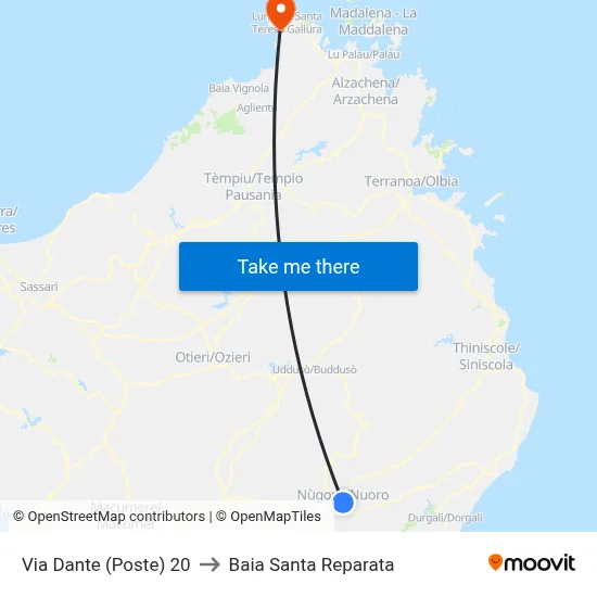 Dante Street (Post Office) 20 to Santa Reparata Bay map