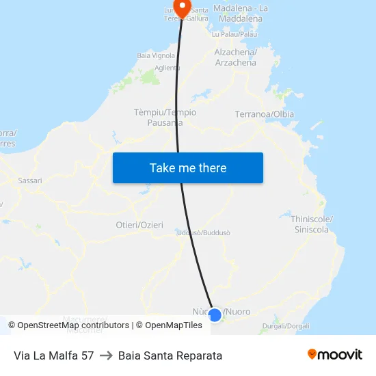 La Malfa Street 57 to Santa Reparata Bay map