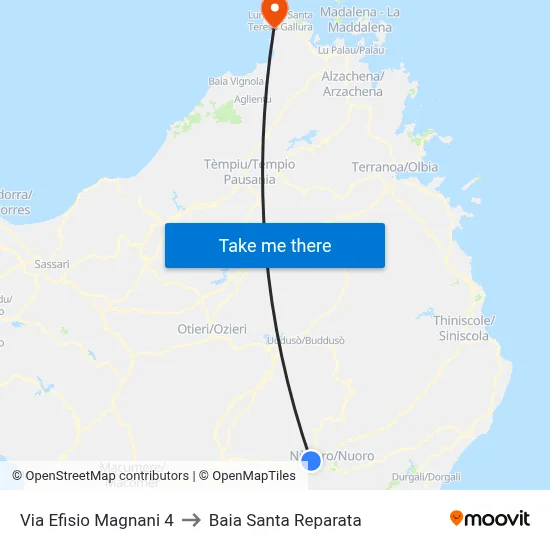 Via Efisio Magnani 4 to Santa Reparata Bay map