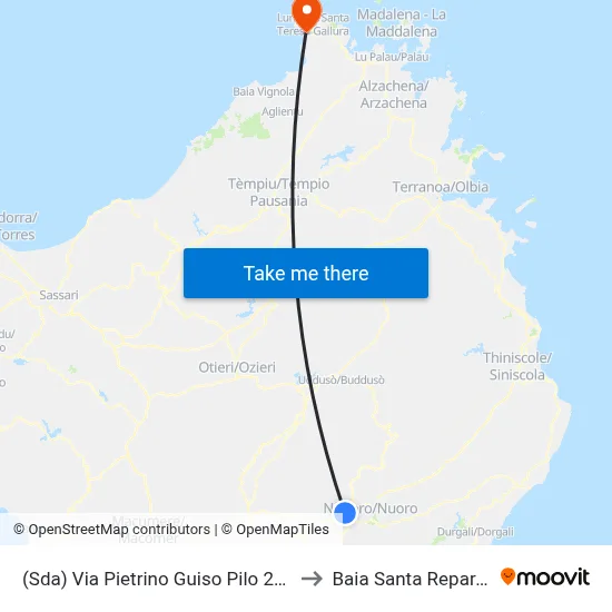 (Road) Pietrino Guiso Pilo Street 23-21 to Santa Reparata Bay map