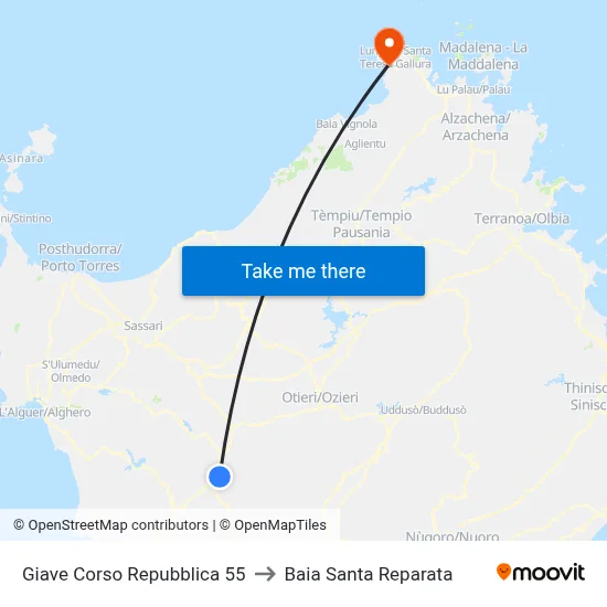 Giave Republic Avenue 55 to Santa Reparata Bay map