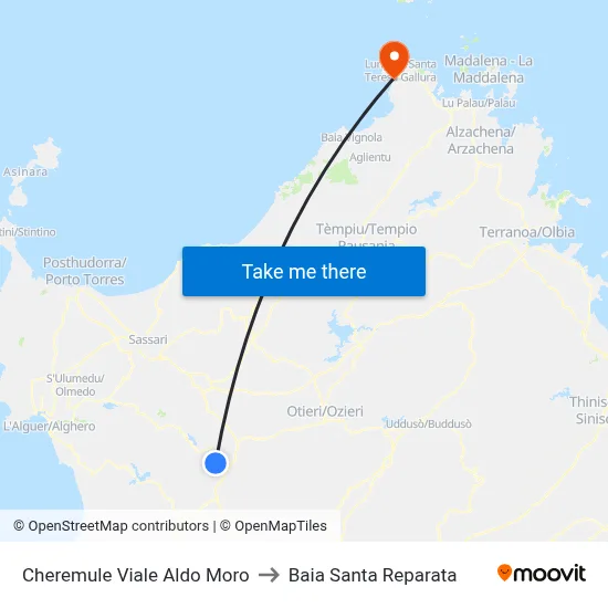 Cheremule Aldo Moro Avenue to Santa Reparata Bay map