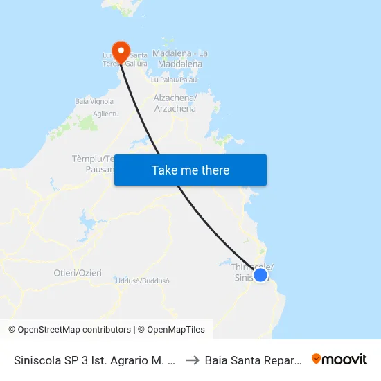 Siniscola Provincial Road 3 M. Pira Agricultural Institute to Santa Reparata Bay map