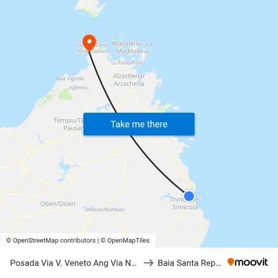 Posada V. Veneto Corner National Street to Santa Reparata Bay map