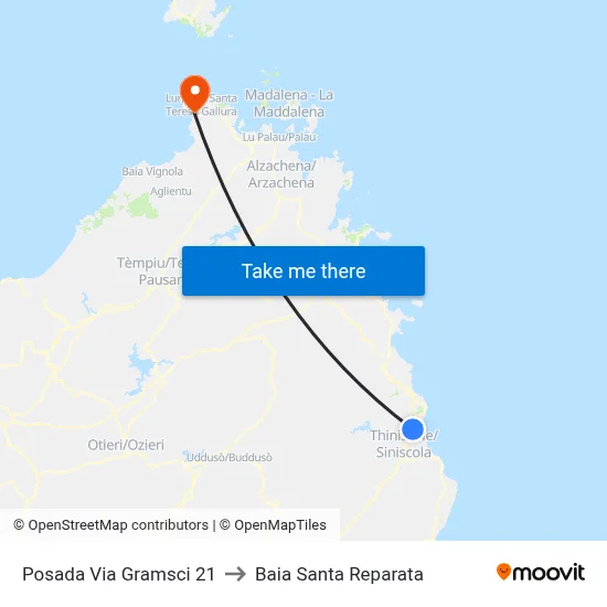 Posada Gramsci Street 21 to Santa Reparata Bay map