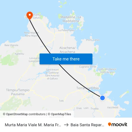 Murta Maria Viale M. Maria Fr.85 to Baia Santa Reparata map