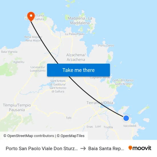 Porto San Paolo Don Sturzo Avenue No. 30 to Santa Reparata Bay map