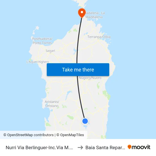 Nurri Via Berlinguer-Junction Via M.Carta to Santa Reparata Bay map