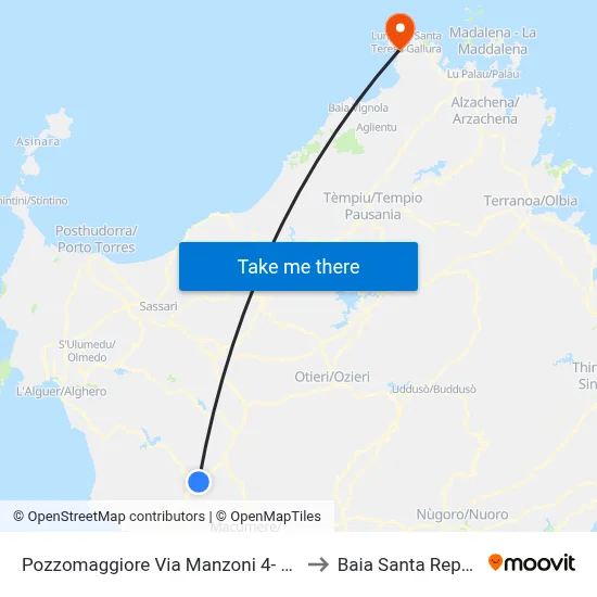 Pozzomaggiore Manzoni Street 4- Across Lyceum to Santa Reparata Bay map
