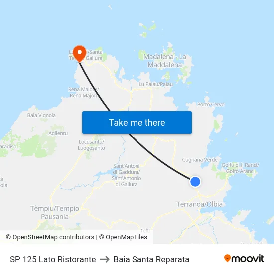 Highway 125 Restaurant Side to Santa Reparata Bay map