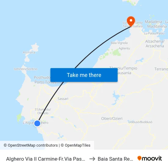 Alghero Il Carmine Street-Across from Pasqual Scanu Street to Santa Reparata Bay map
