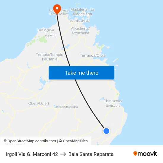 Irgoli 42 G. Marconi Street to Santa Reparata Bay map