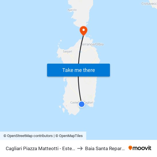 Cagliari Piazza Matteotti - Esterno to Baia Santa Reparata map