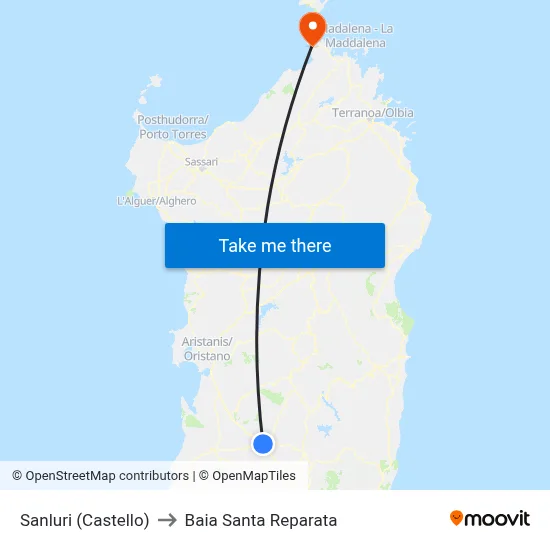 Sanluri (Castle) to Santa Reparata Bay map