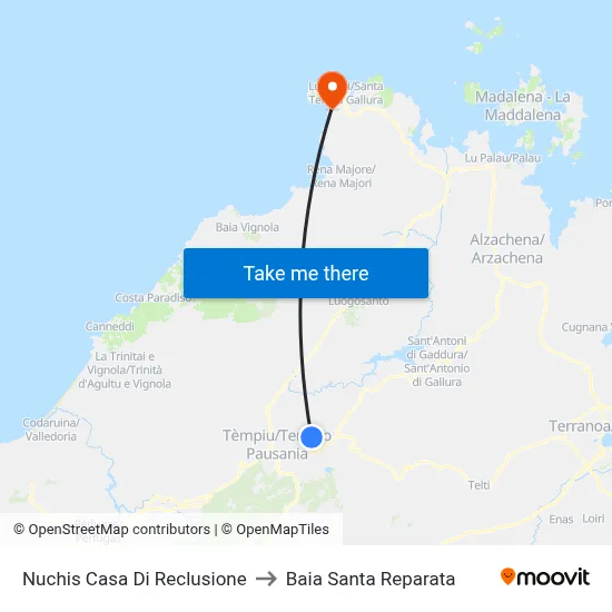 Nuchis Prison to Santa Reparata Bay map