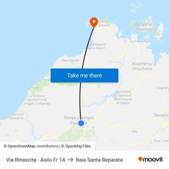 Rinascita Street - Kindergarten Nr 14 to Santa Reparata Bay map