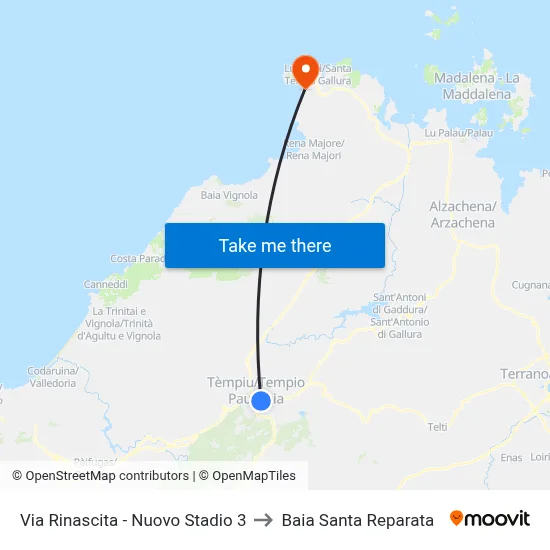 Rinascita Street - New Stadium 3 to Santa Reparata Bay map
