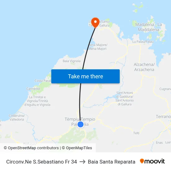 S.Sebastiano Ring Road No. 34 to Santa Reparata Bay map