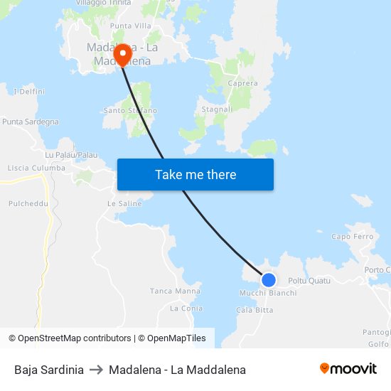 Baja Sardinia to Madalena - La Maddalena map