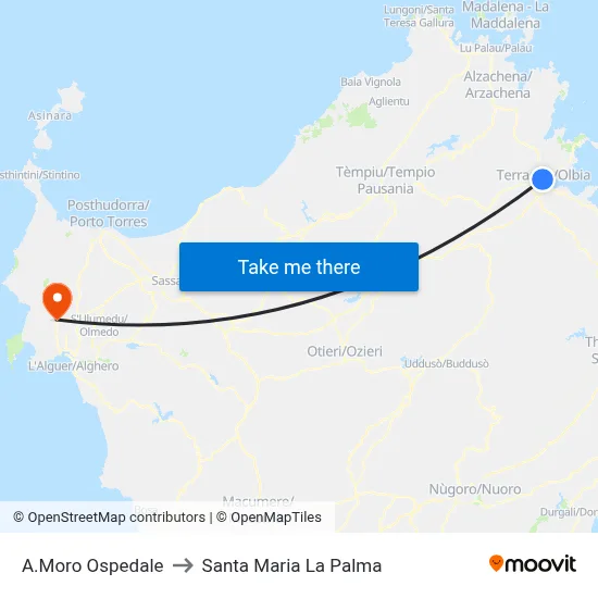 A.Moro Hospital to Santa Maria La Palma map