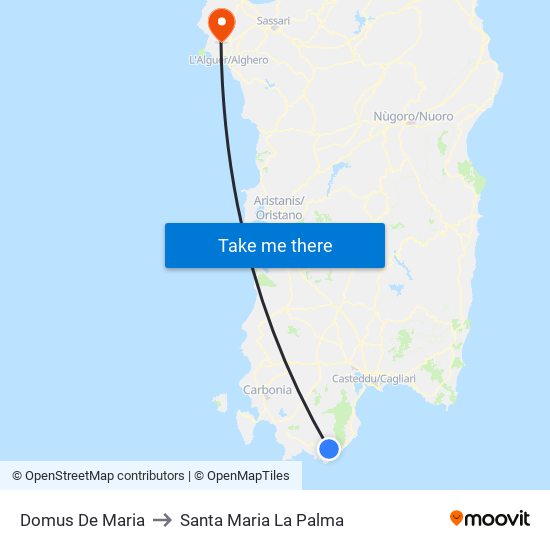 Domus De Maria to Santa Maria La Palma map