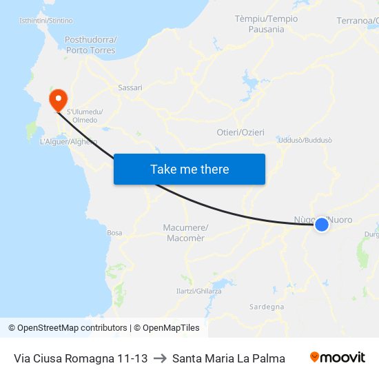 Via Ciusa Romagna 11-13 to Santa Maria La Palma map