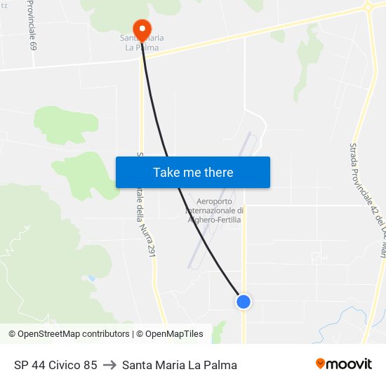 SP 44 Civico 85 to Santa Maria La Palma map