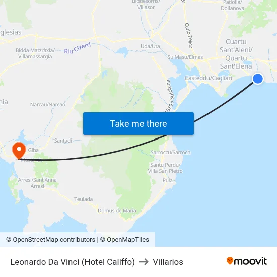 Leonardo Da Vinci (Hotel Califfo) to Villarios map