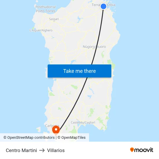 Martini Center to Villarios map