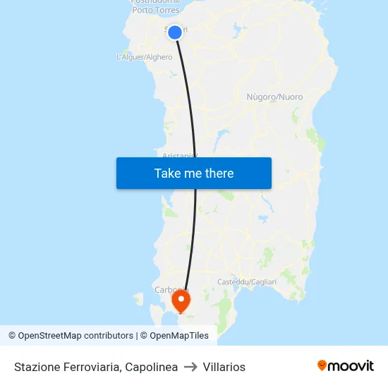 Railway Station, Terminal to Villarios map