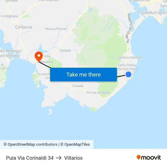 Pula Corinaldi Street 34 to Villarios map