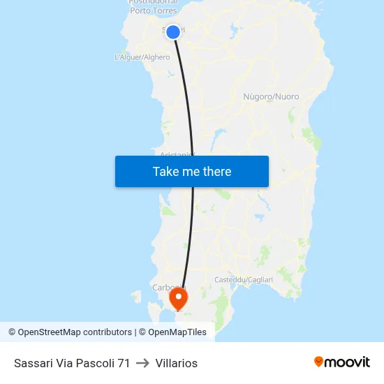 71 Pascoli Street, Sassari to Villarios map