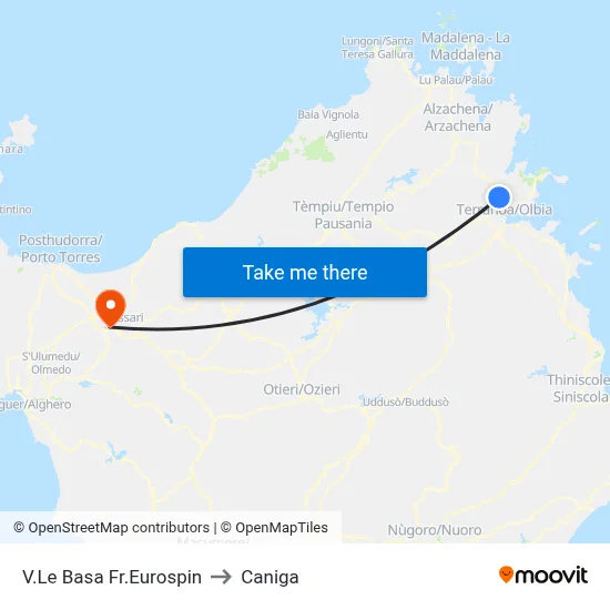 Basa Avenue Eurospin to Caniga map