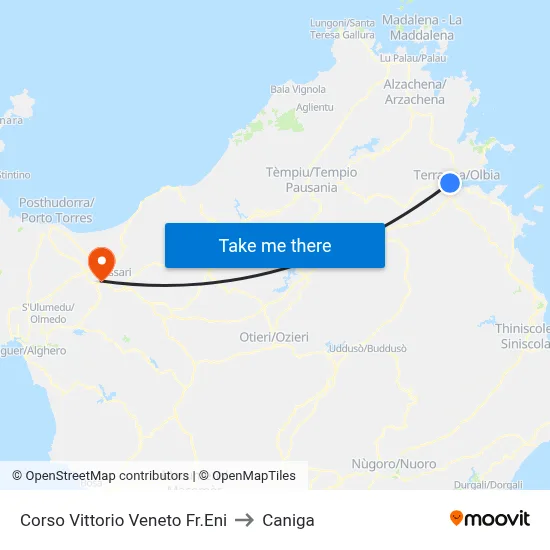 Vittorio Veneto Avenue ENI to Caniga map