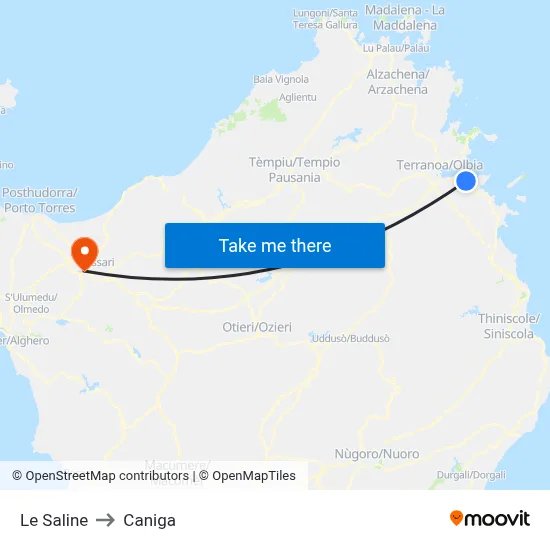 The Salines to Caniga map