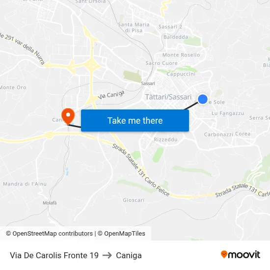 Via De Carolis Opposite 19 to Caniga map