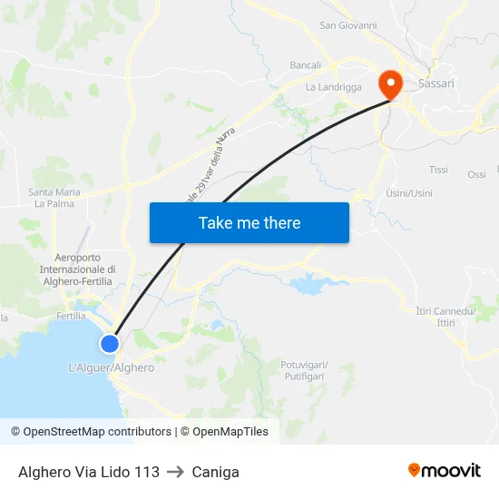 113 Lido Street, Alghero to Caniga map