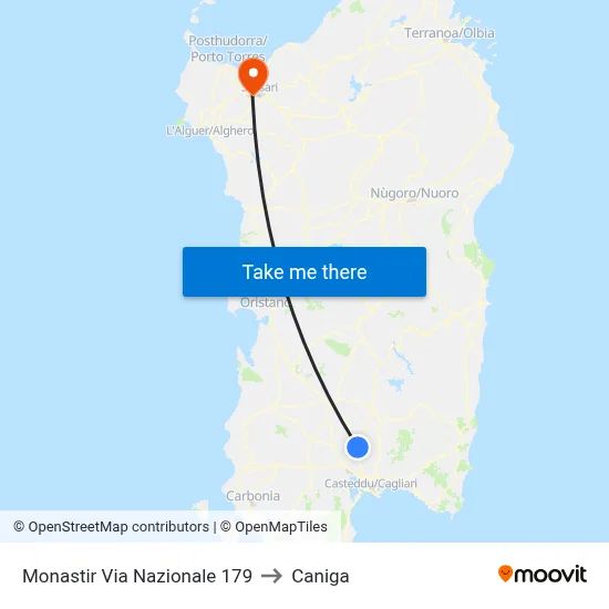 Monastir National Street 179 to Caniga map