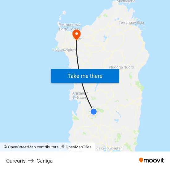 Curcuris to Caniga map