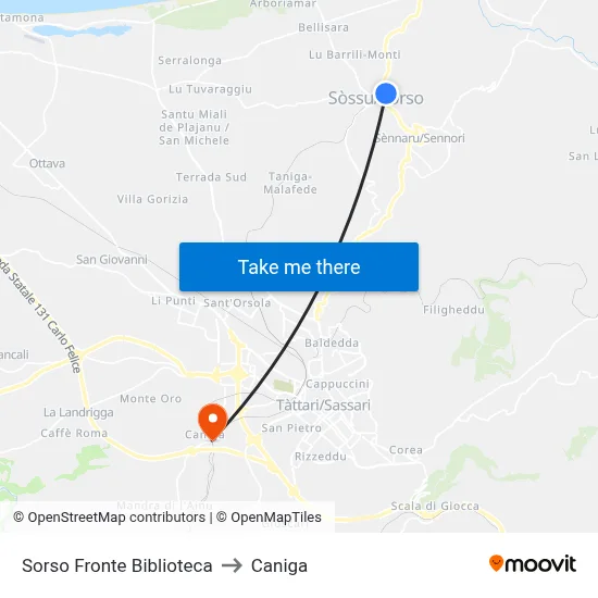Sorso Opposite Library to Caniga map
