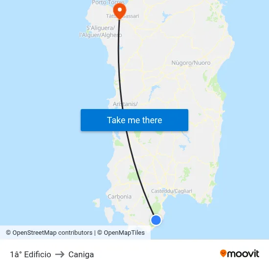 1st Building to Caniga map