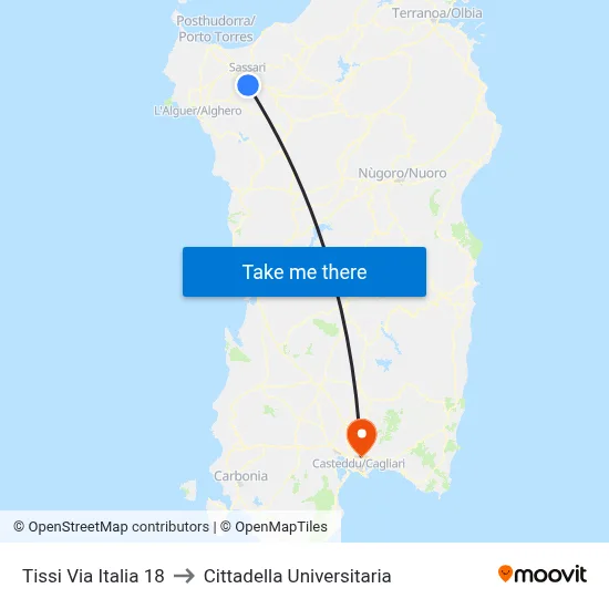 18 Italia Street Tissi to University Campus map