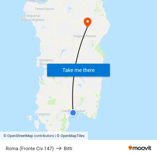 Roma Street (Opposite No.147) to Bitti map
