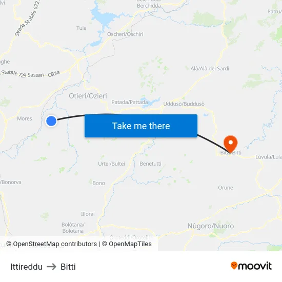 Ittireddu to Bitti map