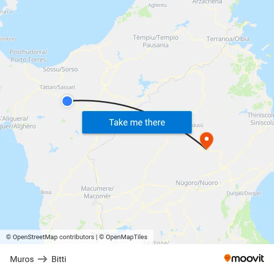 Muros to Bitti map