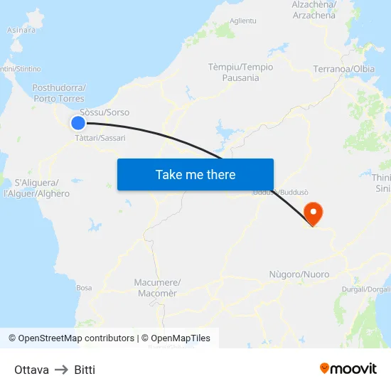 Ottava to Bitti map