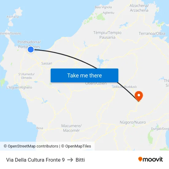 Culture Street Opposite 9 to Bitti map