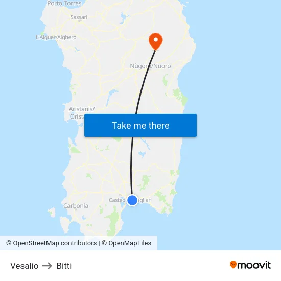 Vesalio to Bitti map