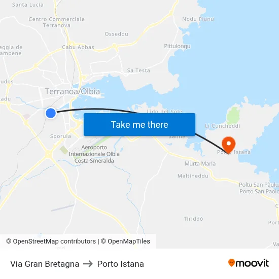 Gran Bretagna Street to Porto Istana map