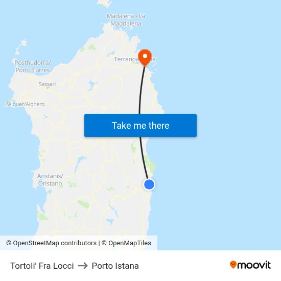 Tortoli' Fra Locci to Porto Istana map